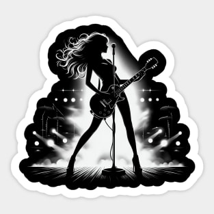 Rock Guitar Goddess Graphic Tee | Female Rocker Sticker